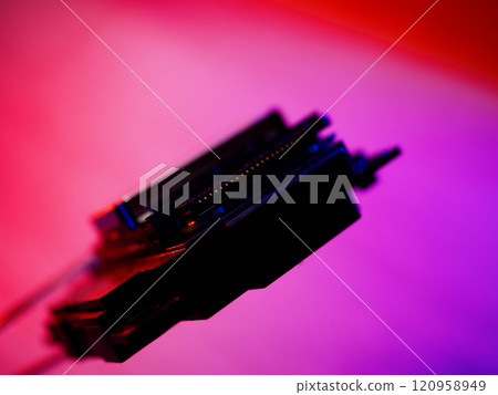 Inkjet Print Head details. Piezoelectric Printing Technologies. Miniature Color Ink Jet Nozzles for Photorealistic High Resolution Printing. Control cable connector. October 10, 2024 - Rovinj, Croatia 120958949