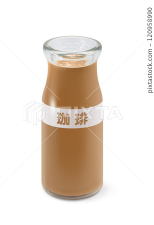 Coffee milk bottle illustration realistic 120958990