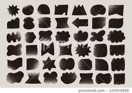 Hand drawn monochrome shapes set 120959088