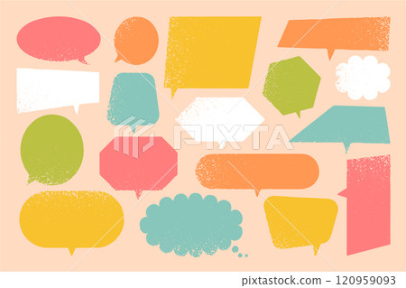 Colorful hand-drawn speech bubble set 120959093