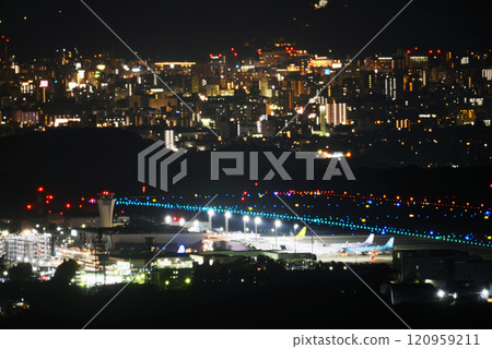 Kumamoto Airport and cityscape at night Kumamoto Airport and cityscape at night 120959211