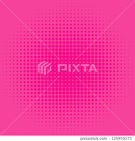 Bright pink halftone background. Halftone dots effect pattern. Background with dotted texture. Vector illustration Bright pink halftone background. Halftone dots effect pattern. Background with dotted texture. Vector illustration 120959273