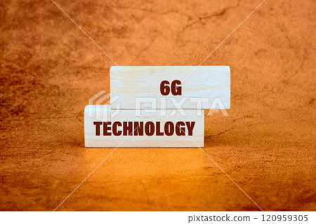 6G technology blocks on a textured background showcasing advancements in communication 120959305