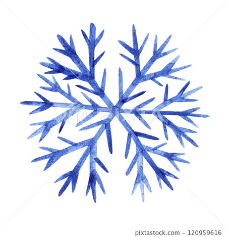 Snowflake. Hand drawn watercolor snowflake illustration. Christmas isolated image for your design 120959616