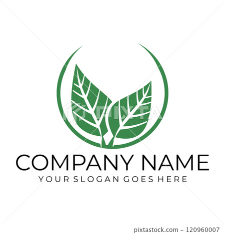 leaf vector illustration design icon logo 120960007