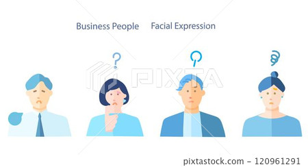 Business people male and female - Negative - Emotion expression icon - Simple vector illustration material Business people male and female - Negative - Emotion expression icon - Simple vector illustration material 120961291