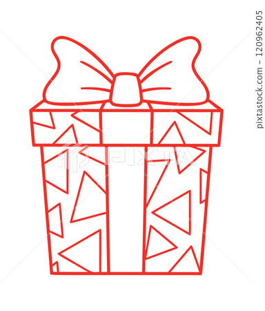 Wrapped birthday surprise gift scribble 120962405