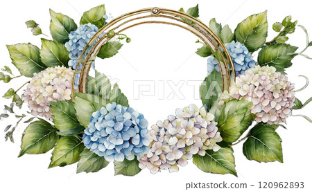 水彩畫的繡球花框架 水彩畫的繡球花框架 120962893