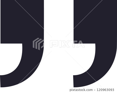 Two dark gray quotation marks symbolize cited text, indicating the start and finish of a speaker s words, emphasizing a direct quote or highlighting a specific passage Two dark gray quotation marks symbolize cited text, indicating the start and finish of a speaker s words, emphasizing a direct quote or highlighting a specific passage 120963093