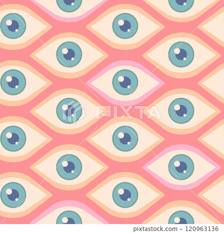 Vector pattern with open eyes 120963136