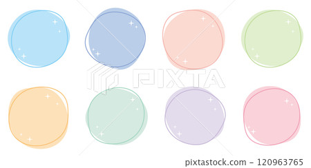 Shapes, abstract shapes, circles, deformations, set, colorful, glitter, decoration, pastel 120963765