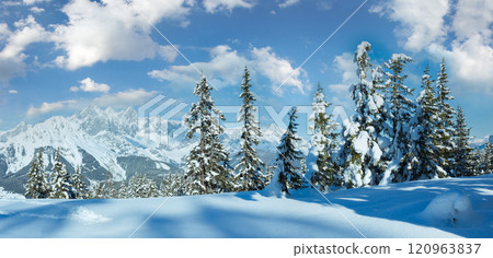 Winter mountain panorama. 120963837