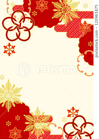 日式無生肖賀年片背景 120963875