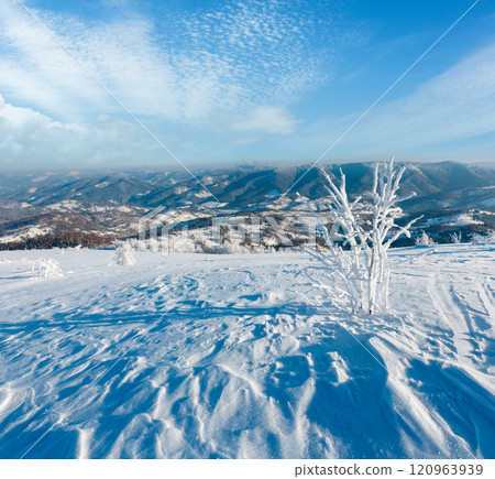 Winter mountain snowy landscape Winter mountain snowy landscape 120963939