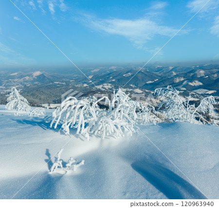 Winter mountain snowy landscape Winter mountain snowy landscape 120963940
