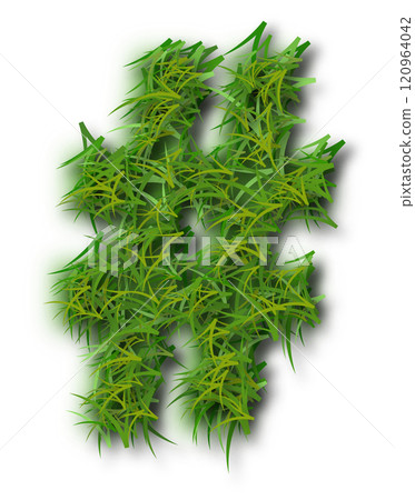 Green Grass Alphabet Hastag Mark Green Grass Alphabet Hastag Mark 120964042