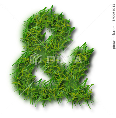 Green Grass Alphabet Ampersand Mark Green Grass Alphabet Ampersand Mark 120964043