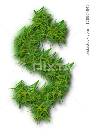Green Grass Alphabet Dollar Icon Mark Green Grass Alphabet Dollar Icon Mark 120964045