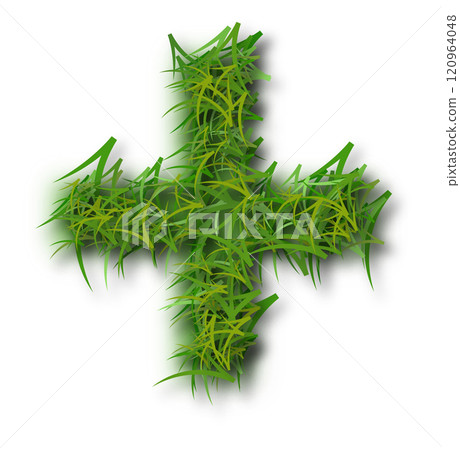 Green Grass Alphabet Plus Mark 120964048