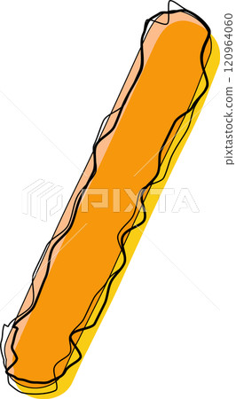 Orange Outline Scribble Alphabet Slash Mark 120964060