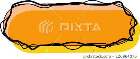 Orange Outline Scribble Alphabet Minus Mark 120964070
