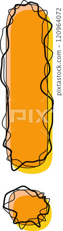 Orange Outline Scribble Alphabet Exclamation Mark Orange Outline Scribble Alphabet Exclamation Mark 120964072