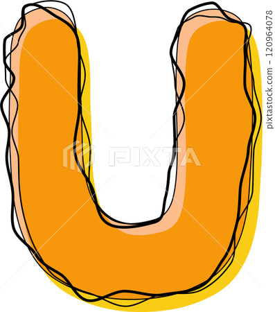 Orange Outline Scribble Alphabet Letter u Lowercase Orange Outline Scribble Alphabet Letter u Lowercase 120964078