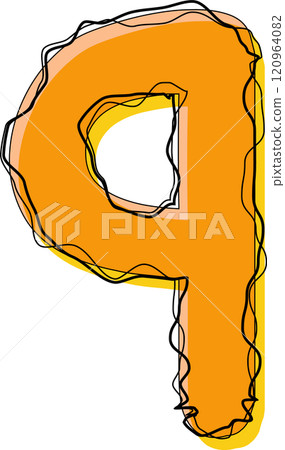 Orange Outline Scribble Alphabet Letter q Lowercase Orange Outline Scribble Alphabet Letter q Lowercase 120964082