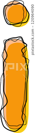Orange Outline Scribble Alphabet Letter i Lowercase Orange Outline Scribble Alphabet Letter i Lowercase 120964090