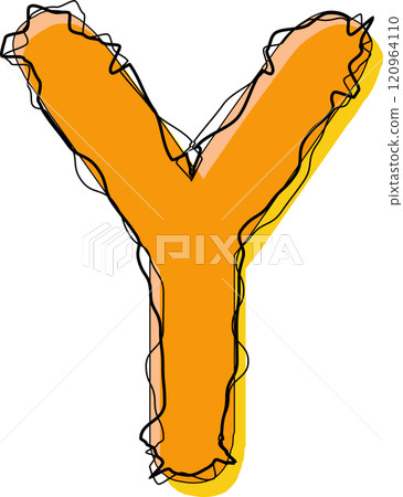 Orange Outline Scribble Alphabet Letter Y Orange Outline Scribble Alphabet Letter Y 120964110