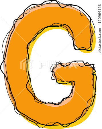 Orange Outline Scribble Alphabet Letter G Orange Outline Scribble Alphabet Letter G 120964128