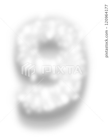 White Snow Alphabet Number 9 120964177