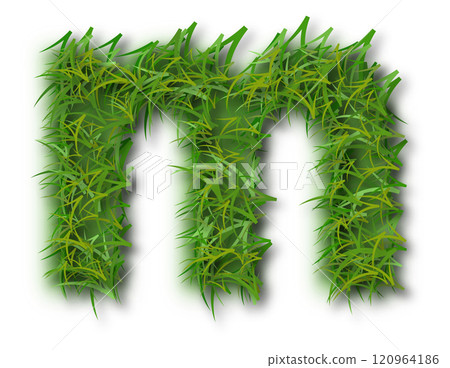 Green Grass Alphabet Letter m Lowercase 120964186