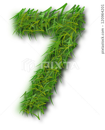 Green Grass Alphabet Number 7 120964201