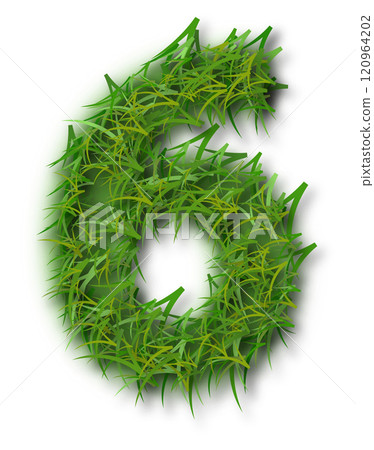 Green Grass Alphabet Number 6 Green Grass Alphabet Number 6 120964202