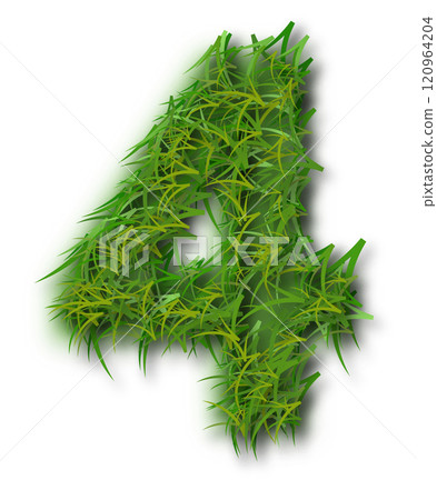 Green Grass Alphabet Number 4 Green Grass Alphabet Number 4 120964204