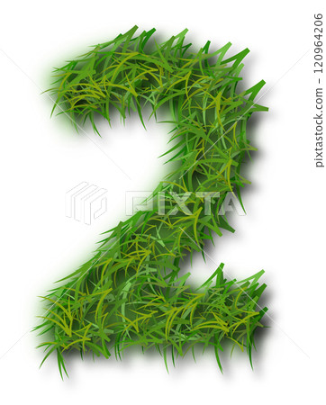 Green Grass Alphabet Number 2 120964206
