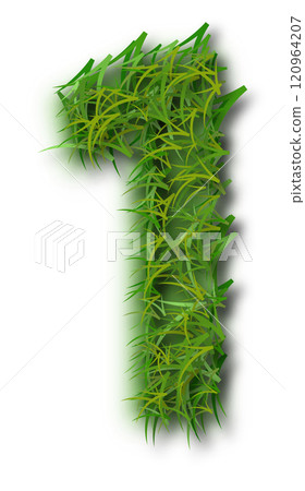 Green Grass Alphabet Number 1 120964207