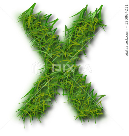 Green Grass Alphabet Letter X Green Grass Alphabet Letter X 120964211