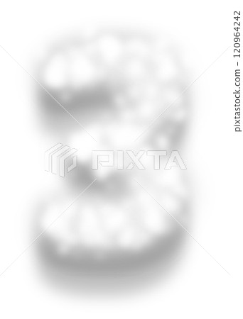 White Snow Alphabet Number 3 White Snow Alphabet Number 3 120964242