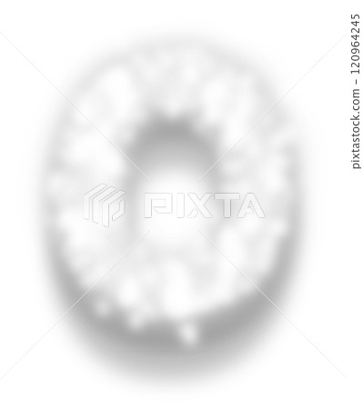 White Snow Alphabet Number 0 120964245