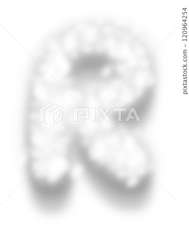 White Snow Alphabet Letter R White Snow Alphabet Letter R 120964254