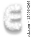 White Snow Alphabet Letter E 120964266