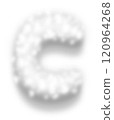 White Snow Alphabet Letter C 120964268