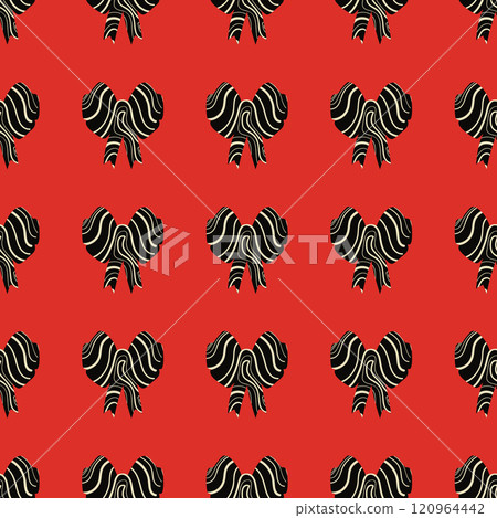 A seamless pattern with flat textured bows and ribbons A seamless pattern with flat textured bows and ribbons 120964442