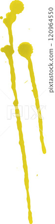 Yellow blot, paint drip, bright paint splashes for holiday decoration. 120964550