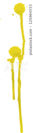 Yellow blot, paint drip, bright paint splashes for holiday decoration. 120964553