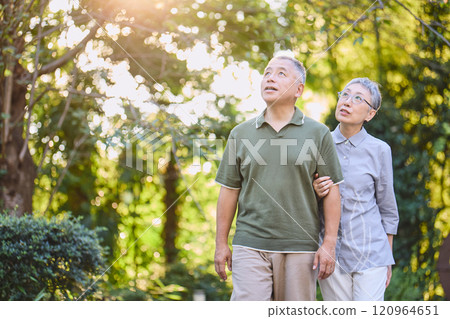 散步的年長夫婦 120964651
