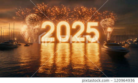 Spectacular fireworks to celebrate the New Year... - Stock Illustration ...