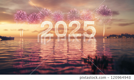 Spectacular fireworks celebrating the New Year... - Stock Illustration ...